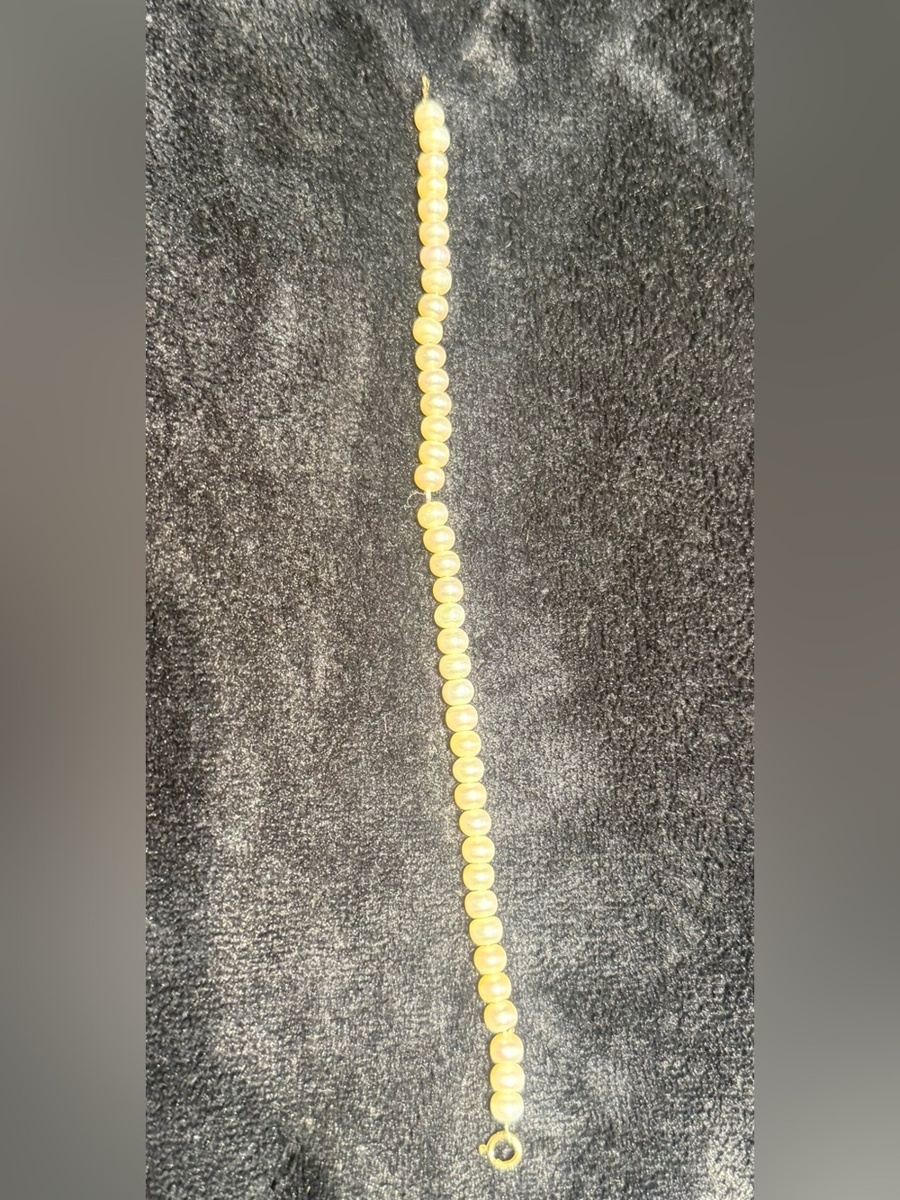 Vintage 10K Gold Genuine Freshwater Pearl Bracelet 7.5”